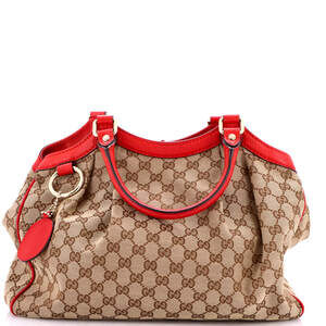 Gucci Sukey Tote Gg Canvas With Leather #240242G78B